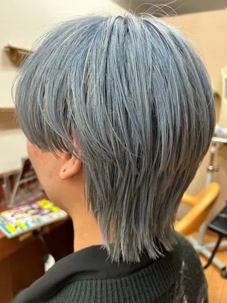 カラー メンズ ルキ🌈ブリーチカラ ー&メンズパーマ🦄のヘアスタイル