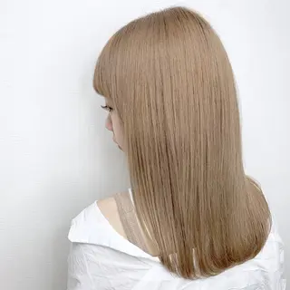 セミロング カラー ヘアアレンジ 韓国レイヤーカット/ 儚げカラーチナツのヘアスタイル