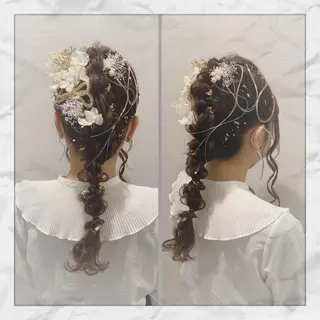 セミロング ヘアアレンジ ヘアセット/着付け 𓇼 松本 夏美𓇼のヘアスタイル