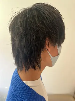 ミディアム メンズ 🪽羽エク/Ash 店長/折目奈央🪽のヘアスタイル