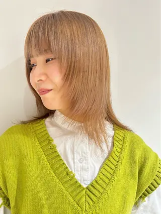 ミディアム カラー パライソ南公園店小嶋 さつきのヘアスタイル