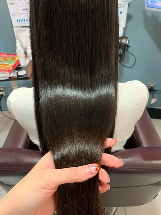 ロング パーマ 傷ませない縮毛矯正／ 吉岡 美江のヘアスタイル