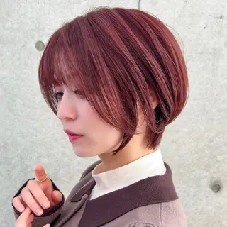 ショート ショート/レイヤー/ 縮毛矯正/ 渡邊莉玖のヘアスタイル