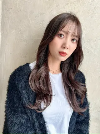 セミロング パーマ 新宿✨顔周りカット 韓国ヘア/坂本亜裟海のヘアスタイル