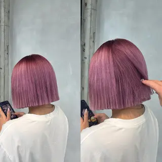 カラー 暖色/ハイトーン/ カラー/HBLのヘアスタイル