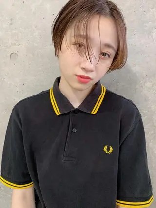 ショート カラー ボブパーマコテ巻き風 パーマNo1深江秀平のヘアスタイル