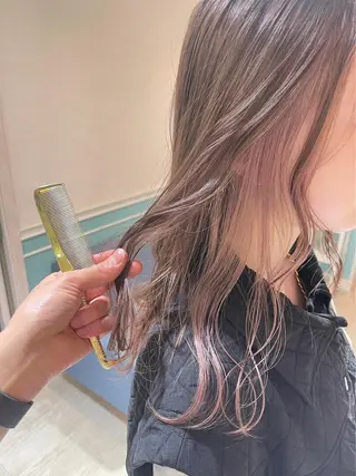 セミロング カラー 仙台Ｉ韓国レイヤー Ｉ髪質改善Ｉ伊藤拓海のヘアスタイル