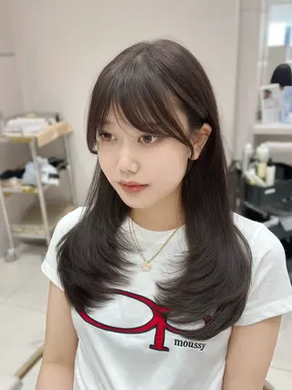 ロング 透明感カラー/似合わ せ前髪/柴田礼空のヘアスタイル