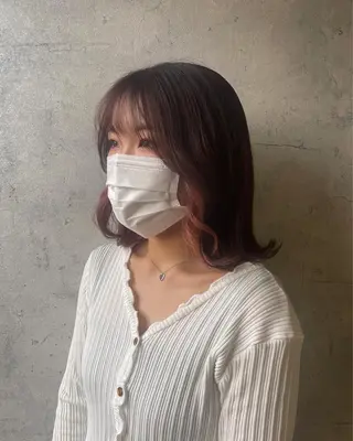 ミディアム カラー 唐澤 千尋のヘアスタイル