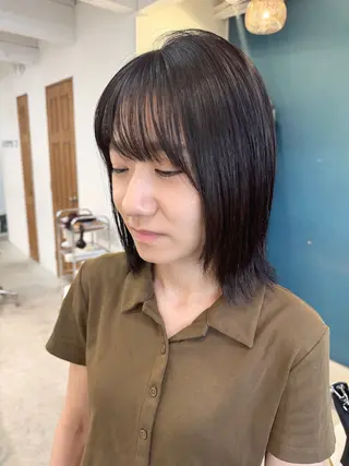 ミディアム カラー 透明感カラー/ハイト ーン/メイク/umiのヘアスタイル