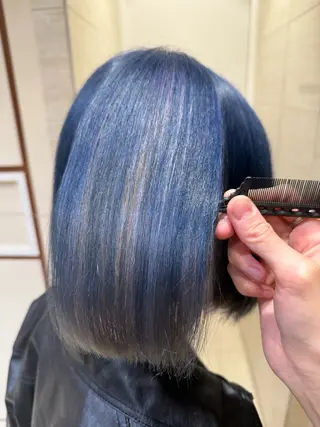 カラー ICHINA🦋寒色 /青髪/艶髪/大船のヘアスタイル