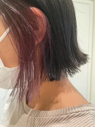 ショート カラー ボブ/インナーカラー /眉毛/Miyuのヘアスタイル