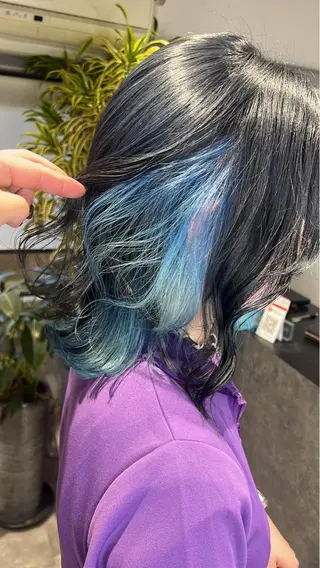 セミロング カラー mimiiy梅田 中崎町ハイトーンのヘアスタイル