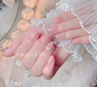 ネイル 23時まで❤︎韓国、 ワンホンネイルのネイルデザイン