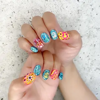 ミディアム カラー パーマ ヘアアレンジ メンズ キッズ ネイル マツエク・マツパ Salon Ｋのネイルデザイン