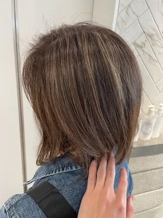 ミディアム カラー パーマ&ブリーチ /飯牟田/GEAR.のヘアスタイル