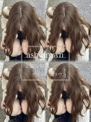 ロング カラー くすみミルクティー／ ブラウン🪡TOWAのヘアスタイル