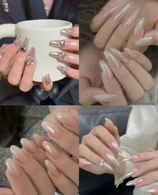 ネイル リボン、ガーリー パーツ放題専門店のネイルデザイン