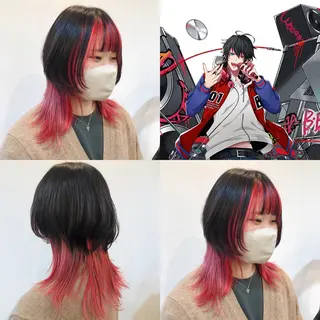 ミディアム カラー 推しカラー✨ オタク美容師ユウカのヘアスタイル