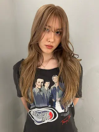 ロング カラー ケアパーマ/ケアブリ ーチdaisukeのヘアスタイル