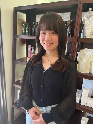 セミロング カラー 樋口智士/倉敷/中庄 /縮毛矯正/髪質改善のヘアスタイル