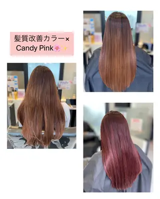 ロング YASU🍎CUT 赤系カラー/ヘアケアのヘアスタイル