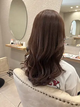セミロング 透明感カラー⭐️🌈 野村玲美のヘアスタイル