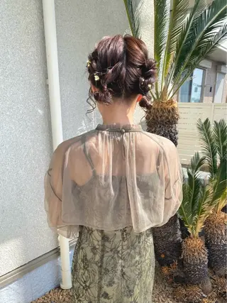 ミディアム ヘアアレンジ 桑原 菜摘のヘアスタイル