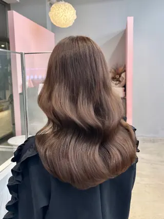 ロング カラー 𝒎𝒐𝒆🩰 名駅/ヘアメ/暖色♡のヘアスタイル
