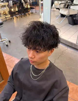ミディアム パーマ メンズ 相模大野メンズパーマ /フェード　Tumのヘアスタイル