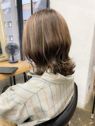 ミディアム カラー メンズパーマ メンズ特化ryoのヘアスタイル