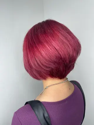 ショート カラー &chaLme   心斎橋所属・emi/髪質改善/ 韓国風/艶カラーのヘアスタイル