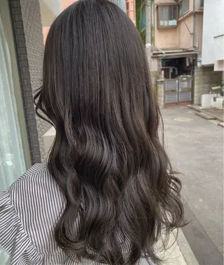 セミロング カラー グレージュ/透明感/ 韓国ヘア/RISAのヘアスタイル