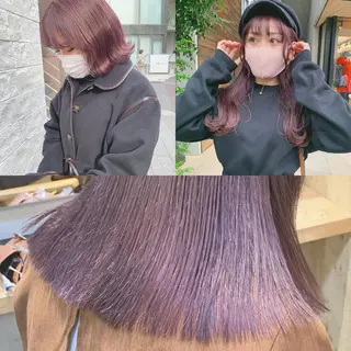 ミディアム カラー ネイル マツエク・マツパ ハイトーンボブ 前田 表参道　グレージュのヘアスタイル