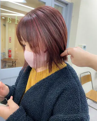 ミディアム カラー hair design verda所属・レイヤー暖色カラー 池袋Yamamotoのヘアスタイル