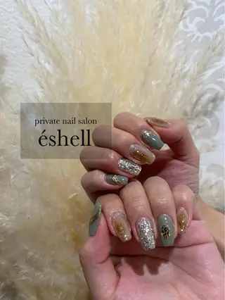 セミロング ネイル nail salon éshellのネイルデザイン