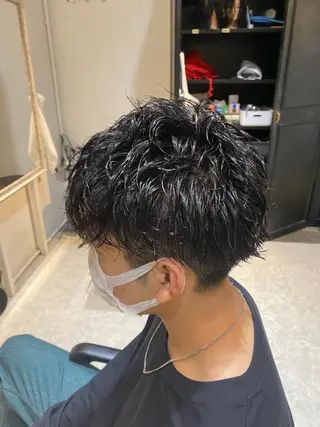 ショート パーマ メンズ バレイヤージュ職人 🔥代表YU-SHIのヘアスタイル