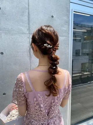 ロング カラー ヘアアレンジ mina 🌷のヘアスタイル