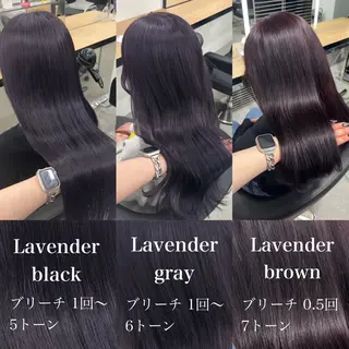 ロング カラー 暗髪🩶ラベンダー/ ブルー/ユウナ🤍のヘアスタイル