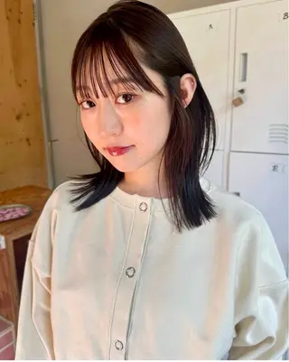 ミディアム ハイトーン縮毛/暖色 なーな🎀🤍のヘアスタイル