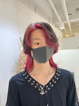 ミディアム カラー メンズ ケアブリーチ/ili 村上佳那多のヘアスタイル