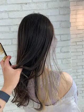 セミロング カラー 韓国ヘア/艶カラー /田中悠佑のヘアスタイル