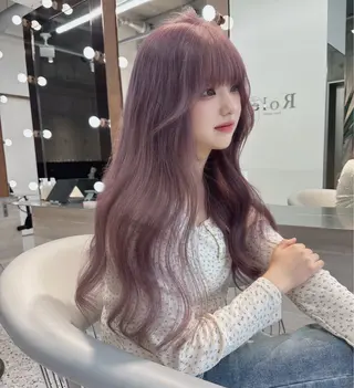 ミディアム rina／ベージュ ワンホン/韓国ヘアのヘアスタイル