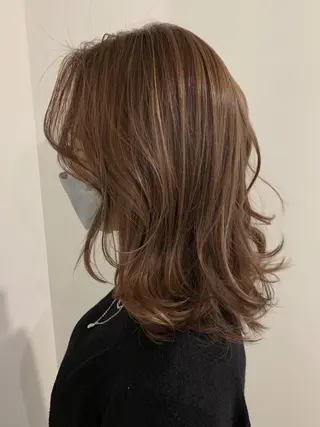 セミロング カラー 船津武俊 フナツタケトシのヘアスタイル