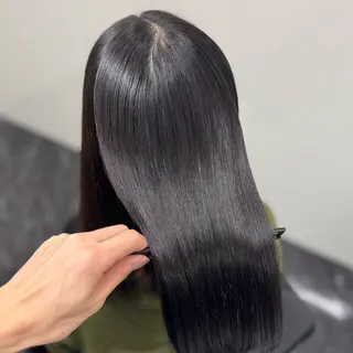 ロング カラー パーマ ブリーチなし Ⅰ 髪質改善カラーのヘアスタイル