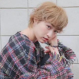 ショート カラー ミニボブ/カット モデル/渋谷/ 宍戸のヘアスタイル