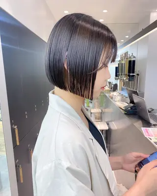 ミディアム カラー ♥️ボブ韓国風ヘア ♥️久保田夢美のヘアスタイル