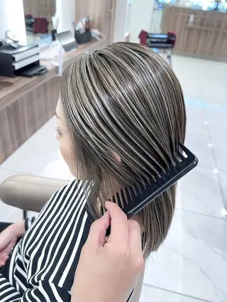 セミロング カラー ＡＳＨ 大宮のヘアスタイル
