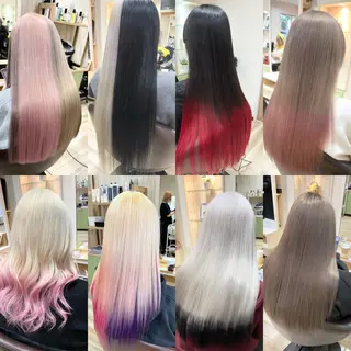 ロング カラー 🌈派手髪ハイトーン 🌈鈴木亮太🌈のヘアスタイル