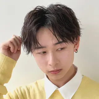 ショート メンズ メンズカット曲がる 縮毛矯正佐々木タクマのヘアスタイル